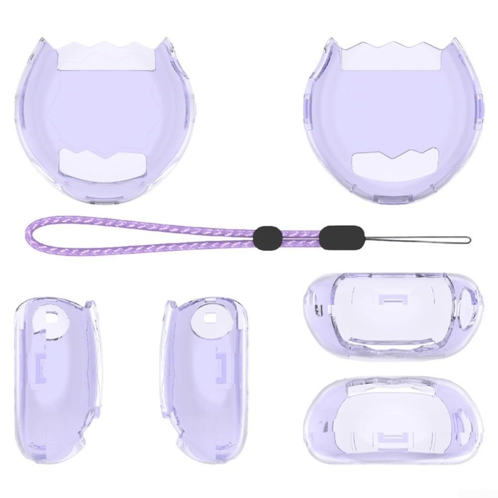 For Tamagotchi Paradise Protective Case PC Drop-Proof Cover with Precise Cutouts, Lightweight & Stylish (Transparent/Blue/Pink/Purple)(purple)