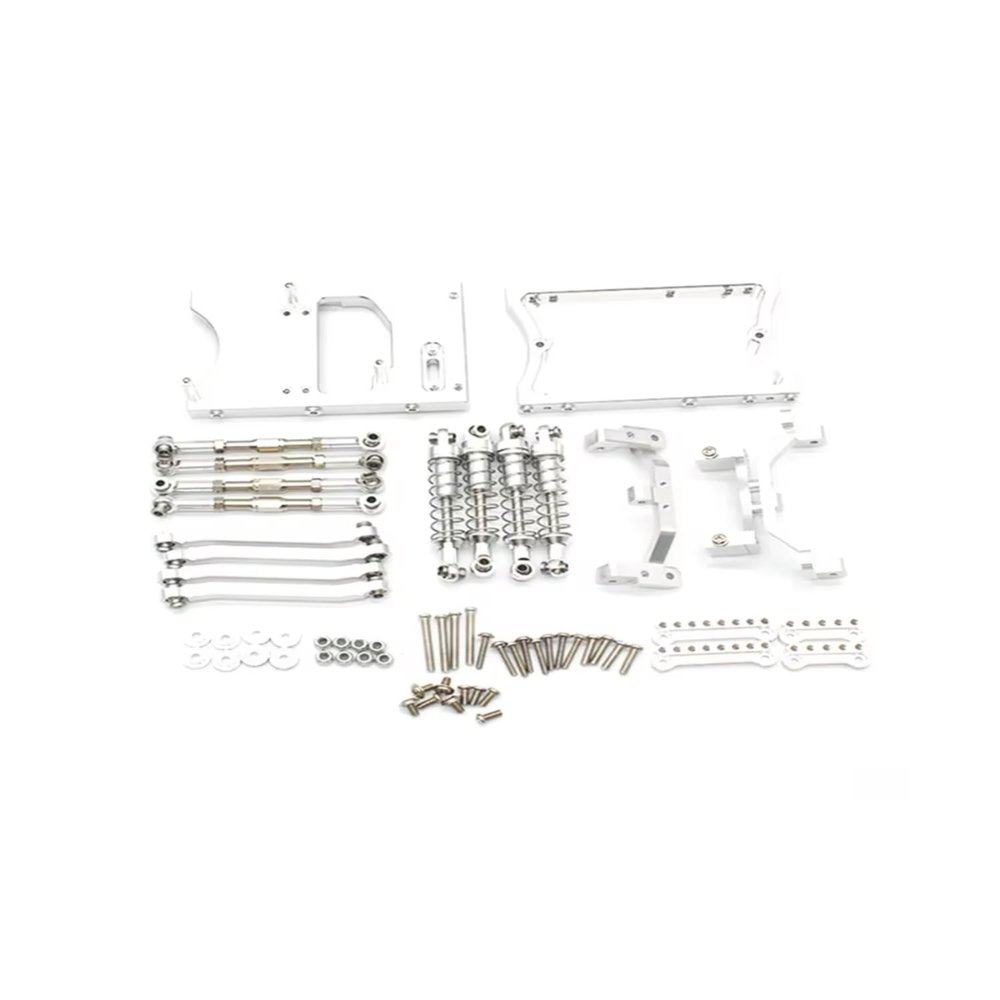 RC Cars Models For MN D90 D91 For MN99S 1/12 Metal For Chassis Pull Rods Servo Fixed Mount Bracket Shock Absorber RC Car Upgrade Parts Replacement(Silver)