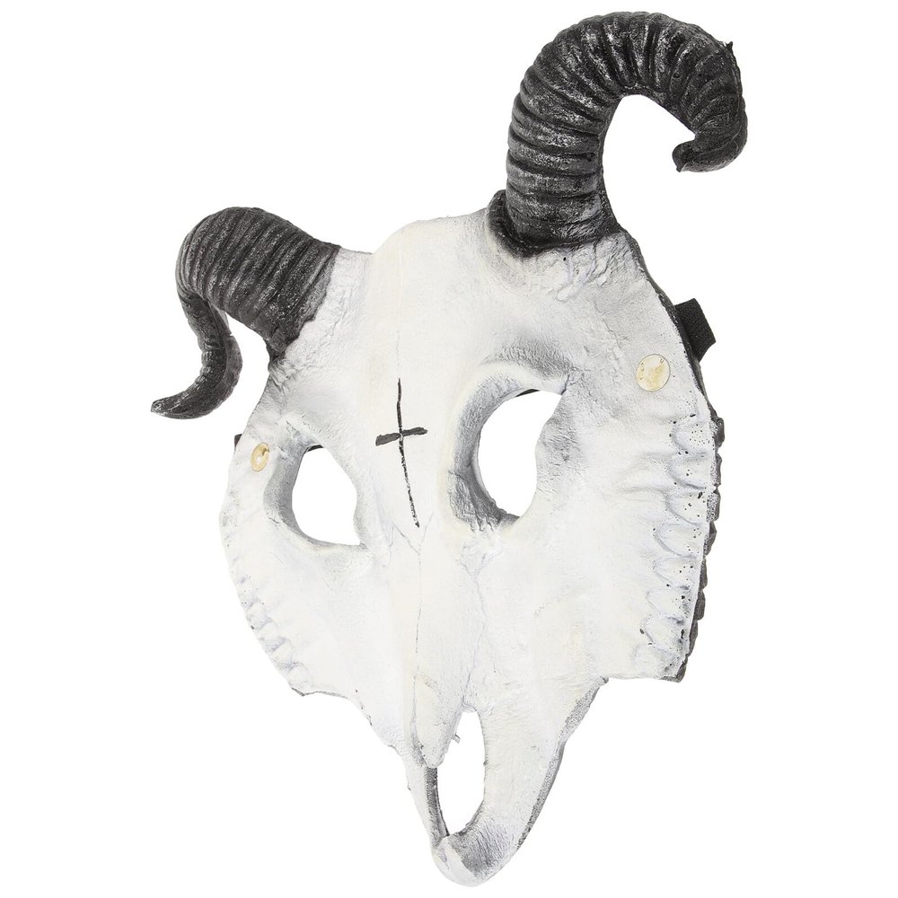 LOPUNER 3d Skull Sheep Mask Halloween Cosplay Half Face Cover Horror Masquerade Ball Accessory for Carnival Party