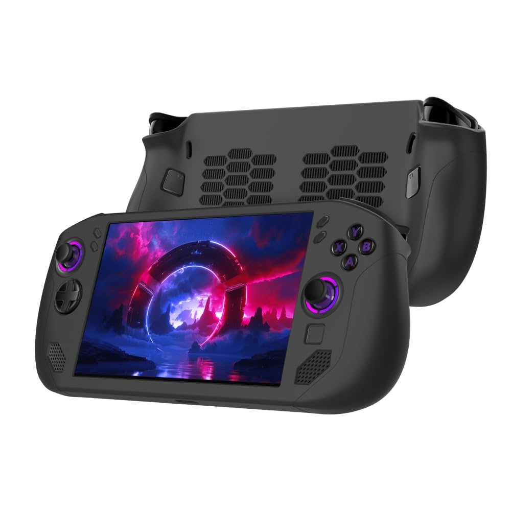 Elastic Silicone Protective Cover for Legion GO S Game Console All-Around Protection Anti-Scratches Shockproof Anti-Drop Damage-Proof Case Accessories with Non-Slip Comfortable Grip Feel (Black)