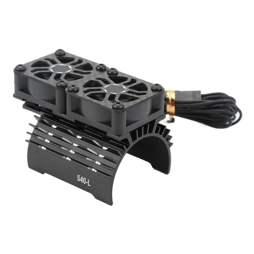 Dual Fan Aluminum RC Motor Cooling Heatsink for 540/550 Brushless Motors 36mm Heat Dissipation Cover with Enhanced Airflow Cars