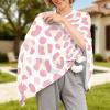 Goronwyfloyd Pink Cow Print Nursing Cover for Breastfeeding,Full Coverage Nursing Poncho, Soft Breathable Breastfeeding Cover up Multi-use Breast Feeding Essentials view 3