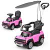 First Ride On Licensed Ford Bronco Raptor 3-in-1 Toddler Push Car, Toddler Ride on Toy, Baby Push Car for Toddler 1-3 Girl w/Canopy, Adjustable Handle, Rail, Horn and Music, Stroller Substitute (Pink) view 1