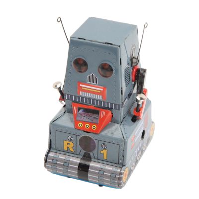 POENVFPO Wind Up Robot Toy, Vintage Tinplate Clockwork Robot with Handcrafted Details for Collectors Retro Desk Decor