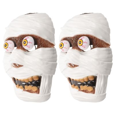 BESPORTBLE 2pcs Halloween Scary Face Masks Horror Mask with Skeleton and Mummy Design for Halloween Party Cosplay Dress-up Accessories Random Color
