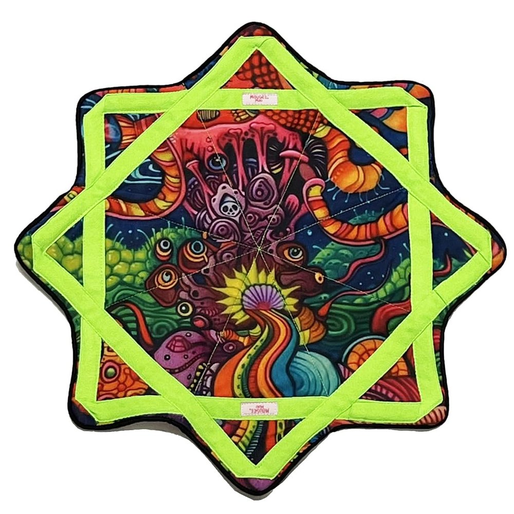 Mougee Mini Star Flow Star - 20" Diameter - Smaller Size for Smaller Hands and Easier Spinning (Trippy Terrain)