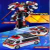 SSmall Metal Cardbot W BLOODWING Bat Ambulance Car Transforming Robot Car Toy view 4