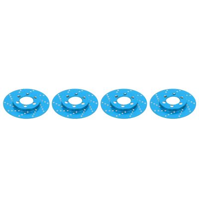 RC Brake Disc Aluminum Alloy Brake Caliper 4pcs Set High Performance Wear Resistant Rust Proof for 1/10 RC Crawler Car Axial SCX10 90046 2.2 Inch Wheel (Blue)