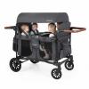 BABY JOY Wagon Stroller for 4 Kids, Foldable Stroller Wagon with Removable Canopy, Adjustable Handle, Snack Tray, Parent Organizer, 5-Point Safety Harness, Convertible Diaper Bag/Changing Pad (Gray) view 1