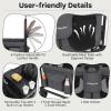 BABY JOY Wagon Stroller for 4 Kids, Foldable Stroller Wagon with Removable Canopy, Adjustable Handle, Snack Tray, Parent Organizer, 5-Point Safety Harness, Convertible Diaper Bag/Changing Pad (Gray) view 3