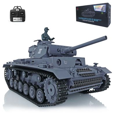 TOUCAN RC HOBBY US in Stock 2.4G Henglong 1/16 Scale 7.0 Plastic German Panzer III L RTR RC Tank Model 3848 BB Airsoft that Shooting BB Bullets