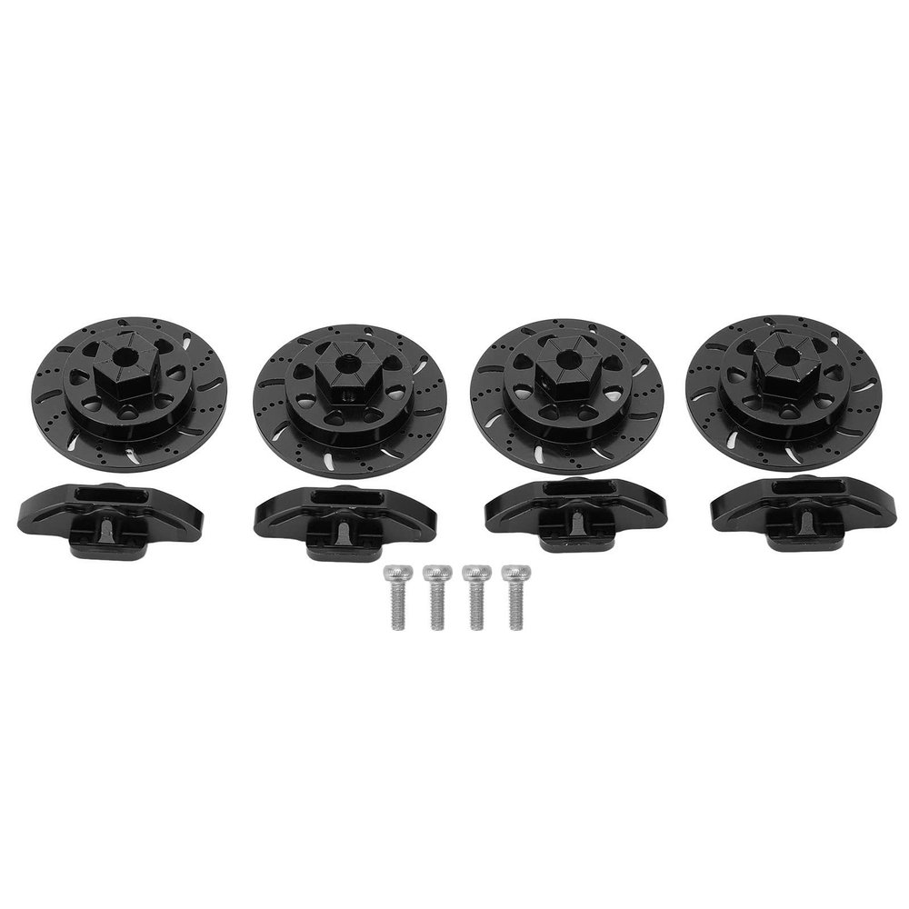 RC Brake Disc Aluminum Alloy High Strength Simulation Upgrade Parts for 1/10 Remote Control Cars Axial RBX10 Durable Wear Resistant Lightweight (Black)