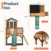 Fansafurn 9-in-1 Outdoor Playhouse with Slide & Sandbox - Natural Fir Playset for Kids Ages 3-10, Includes Play Kitchen, Growth Chart & Safety Rails view 2