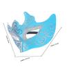 GETAJGHSD Masquerade Half Face Mask Silver Blue with Gold Glitter, Halloween Cosplay Party Mask Prop for Men and Women, Decorative Carnival Dress-up Accessory view 2