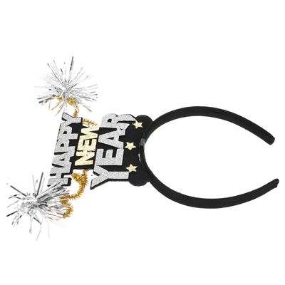 Beaupretty Happy New Year Party Headband with Star Boppers Adult New Year Hair Accessories Holiday Celebration Headwear Party Supplies