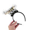 Beaupretty Happy New Year Party Headband with Star Boppers Adult New Year Hair Accessories Holiday Celebration Headwear Party Supplies view 3