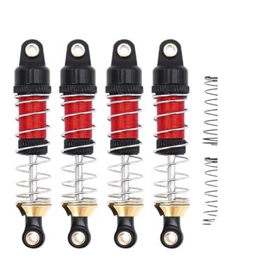 4PCS Front and Rear Threaded Shock Absorber Oil Damper C8801 8560 Compatible with 1 18 RC Crawler(Red)