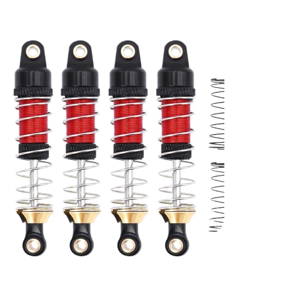 4PCS Front and Rear Threaded Shock Absorber Oil Damper C8801 8560 Compatible with 1 18 RC Crawler(Red)