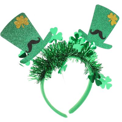 Uonlytech Small Top Hat Hairband with Beard Accessory, Satin Festival Headwear for Party Photo Props and Celebration
