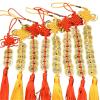 1pcs Chinese Manual Knot Fengshui Lucky Charms Ancient I Ching Copper Coins Mascot Prosperity Protection Good Fortune Home Car Decor Lunar New Year Decorations(RedKnotplu 7di Coins) view 1