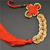 1pcs Chinese Manual Knot Fengshui Lucky Charms Ancient I Ching Copper Coins Mascot Prosperity Protection Good Fortune Home Car Decor Lunar New Year Decorations(RedKnotplu 7di Coins) view 2