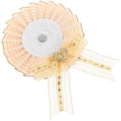 Beavorty Lolita Badge Pin Heart Design, Handmade Decorative Ribbon Brooch and Women, Beige Color Suitable for 58mm DIY Award Ribbon, School and Party Accessory