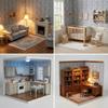 1:12 Scale Dollhouse Peel and Stick Wallpaper with Wood Trim, REDUCIO! view 2