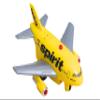 Daron Spirit Airlines Pullback Airplane Toy with Lights & Sounds view 2