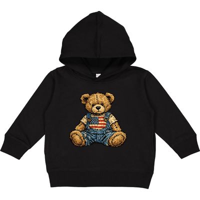 inktastic Patriotic Teddy Bear Toddler Hoodie 2T Black 484fb