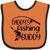 inktastic Daddy's Fishing Buddy Baby Bib Orange and Black 484f2 view 1