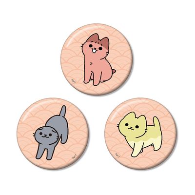 Cat Yokai Tin Badge Set of 3 Ver. B