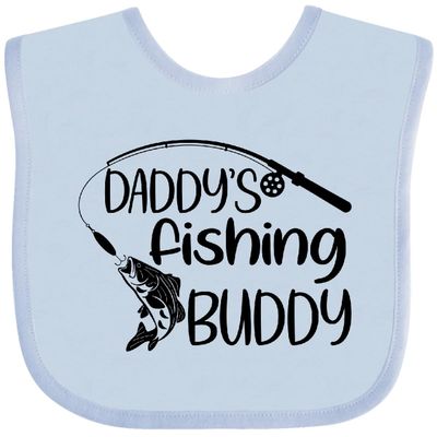 inktastic Daddy's Fishing Buddy Baby Bib Light Blue 484f2