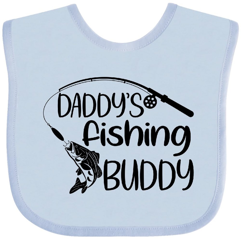 inktastic Daddy's Fishing Buddy Baby Bib Light Blue 484f2