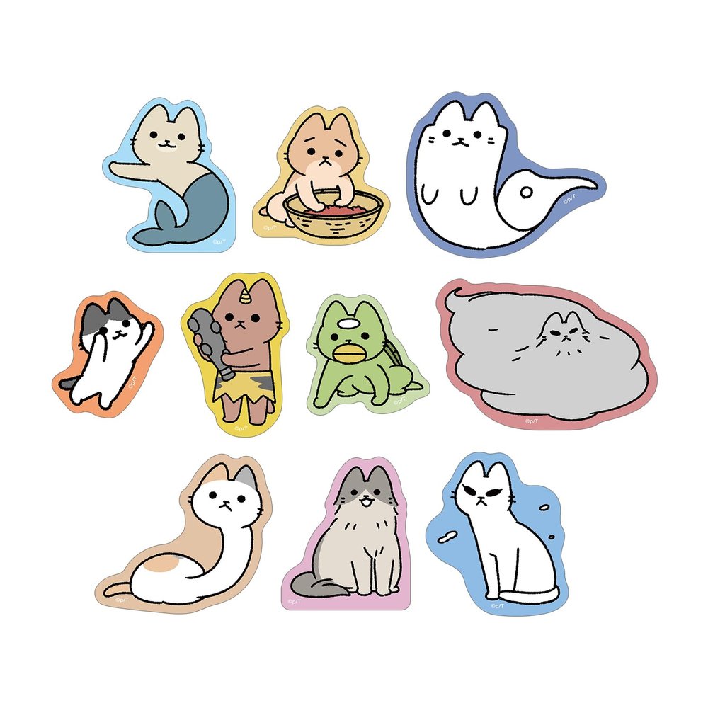 Cat Yokai Trading Die Cut Sticker Box of 10
