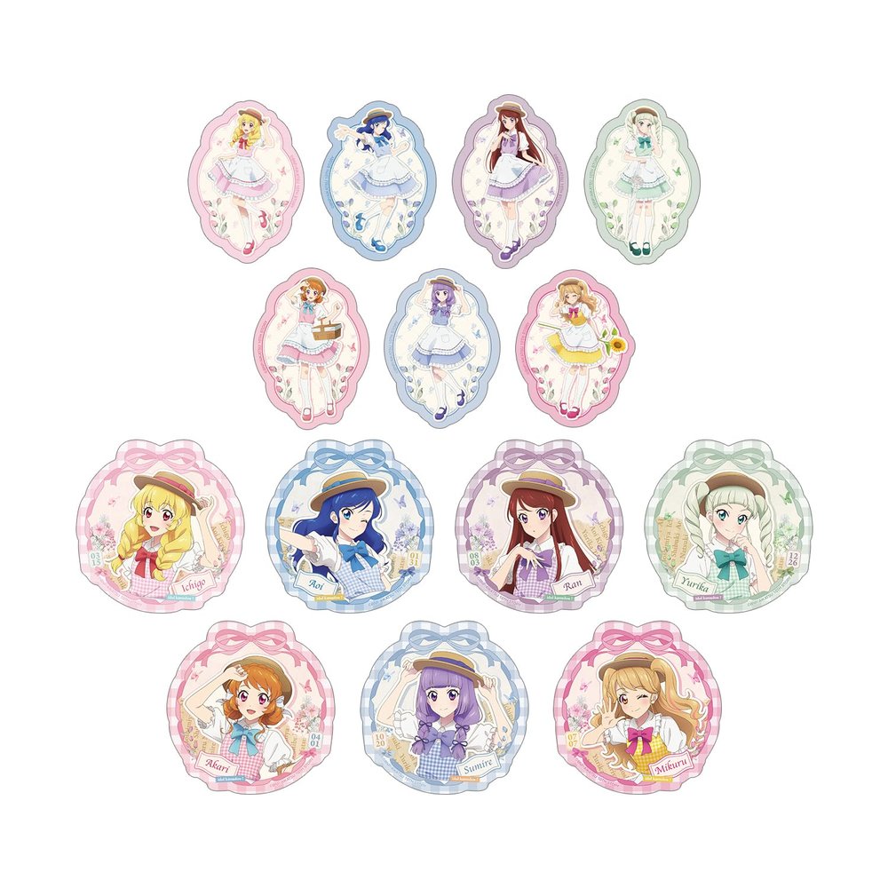 Aikatsu 10th Story Starway to The Future Country One Piece Ver. Trading Die Cut Stickers, Box of 14