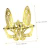BESPORTBLE Masquerade Half Face Rabbit Mask for Women with Rhinestone Embellishment Gold Metal Costume Party Carnival Prom Supplies view 2