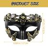Abaodam Halloween Warrior Half Face Mask for Men Roman Greek Style Black Gold for Halloween Party Carnival Cosplay view 2