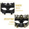 Abaodam Halloween Warrior Half Face Mask for Men Roman Greek Style Black Gold for Halloween Party Carnival Cosplay view 3