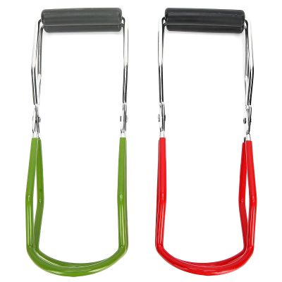 2PCS CANNING JAR LIFTER TONGS STAINLESS STEEL WIDE MOUTH FEEDING BOTTLE CLIP WITH GRIP HANDLE FOR HOME CANNING AND PRESERVING STURDY DURABLE EASY TO USE SAFE NON SLIP DESIGN