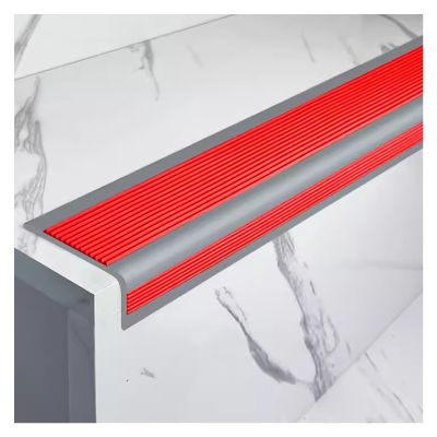 LJSSJ Stair Self-Adhesive PVC Step Corner Strips, 32.8ft Long Indoor Step Corner Strips, Stair Edge Protection Strips, for Indoor and Outdoor Steps, Stairs(Red,10x4cm/3.9x1.6in)