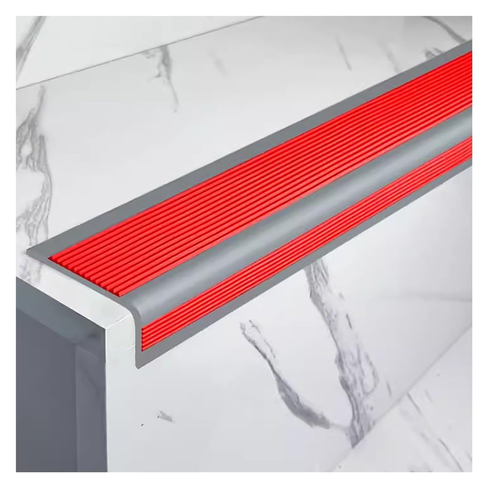 LJSSJ Stair Self-Adhesive PVC Step Corner Strips, 32.8ft Long Indoor Step Corner Strips, Stair Edge Protection Strips, for Indoor and Outdoor Steps, Stairs(Red,10x4cm/3.9x1.6in)