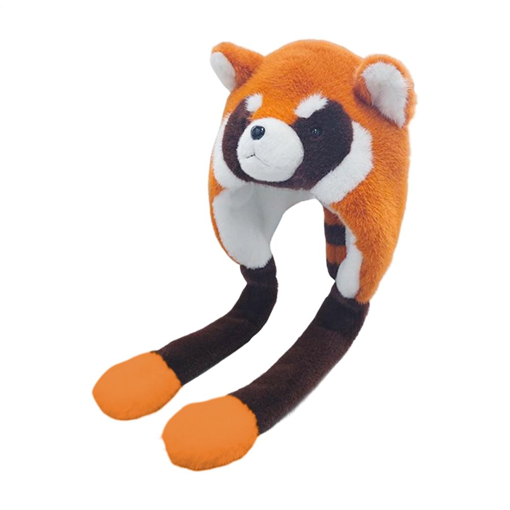 Animal Winter Hats for Kids - Raccoon Plush Headwear | Cute Animal Ear Hat, Warm Hat for Girls Teens Cosplay Costume Outdoor Cold Weather Holiday Party Daily Use Gatherings