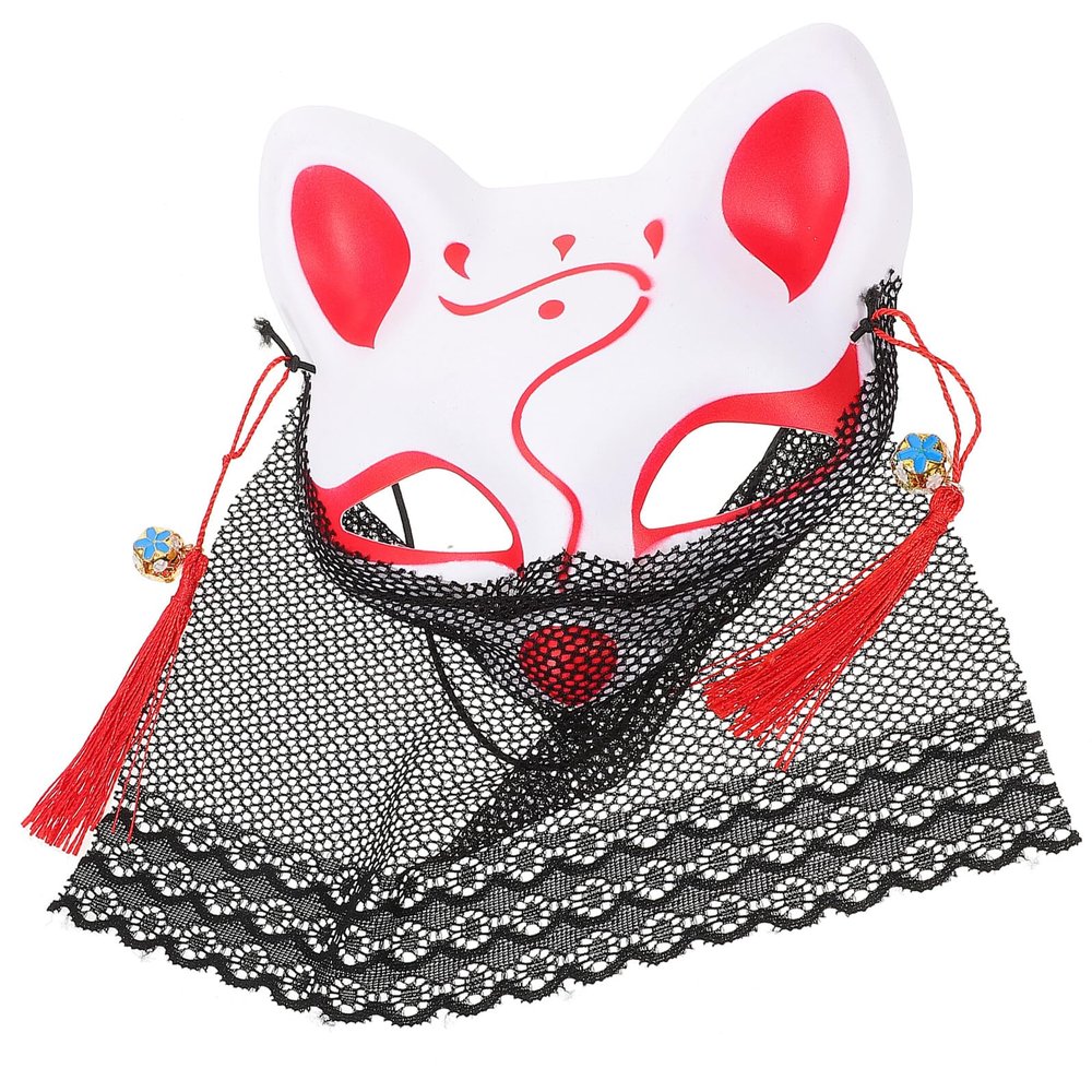 Abaodam Lace Fox Half Face Mask for Women, Delicate Animal Carnival, Unique Party Accessory for Halloween and Christmas Cosplay