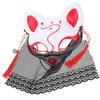 Abaodam Lace Fox Half Face Mask for Women, Delicate Animal Carnival, Unique Party Accessory for Halloween and Christmas Cosplay view 1