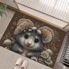 Creative Ideas Door Mat 20" x 32" Entryway Rug Machine Washable Non Slip Cute Little Mouse Doormat Soft Small Rug Low-Pile Thin Carpet for Kitchen Bedroom Bathroom, Burnt Orange view 1