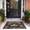 Creative Ideas Door Mat 20" x 32" Entryway Rug Machine Washable Non Slip Cute Little Mouse Doormat Soft Small Rug Low-Pile Thin Carpet for Kitchen Bedroom Bathroom, Burnt Orange view 3