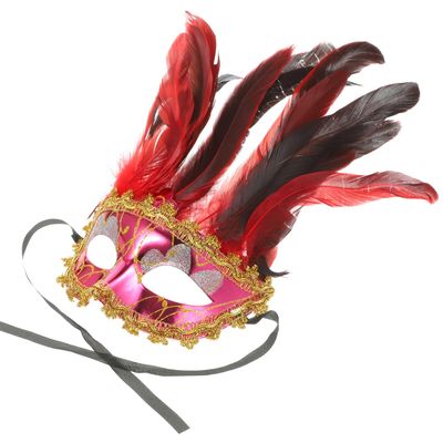 FRCOLOR Venetian for Women Rose Red Festival Party Mask Cosplay Decorative Mask for Masquerade Ball and Carnival Costume Accessories