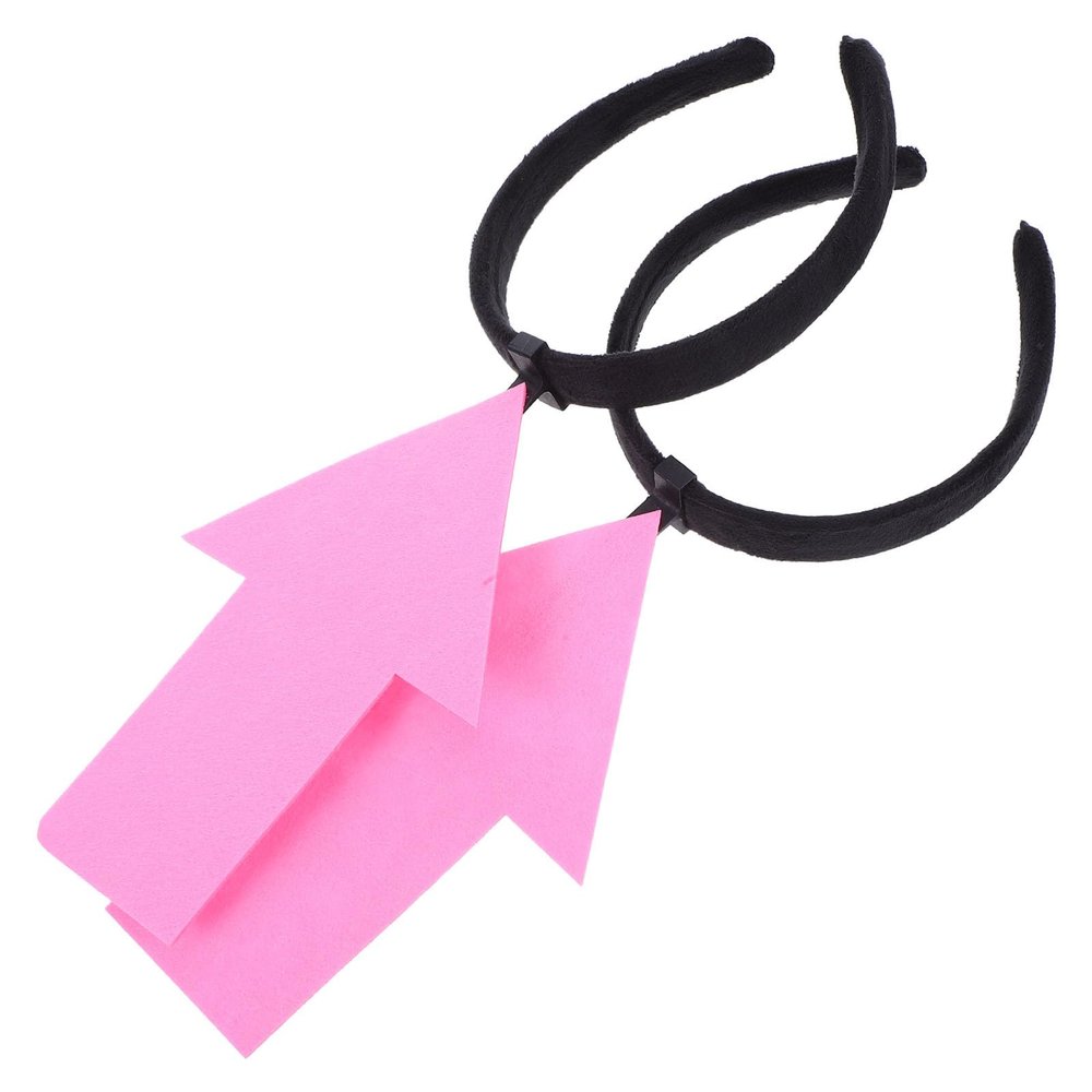 BESPORTBLE 2pcs Pink Arrow Headband Funny Hair Hoop Novelty Arrow Hair Accessory for Women Party Photo Booth Holiday Costume Props