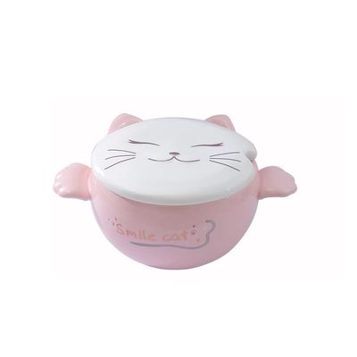 CGUOXHOSU Salad ceramic bowl, cute cat shaped bowl, children's rice bowl