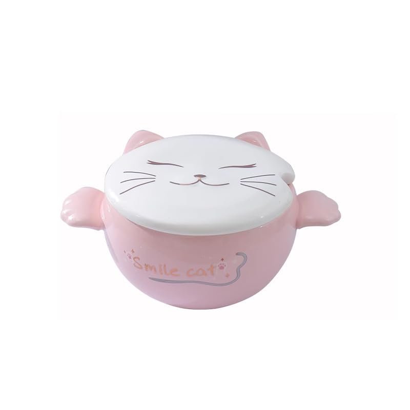 CGUOXHOSU Salad ceramic bowl, cute cat shaped bowl, children's rice bowl
